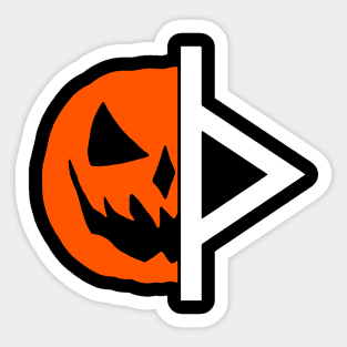 Halloween 6 pumpkin / thorn symbol (thurisaz) Sticker